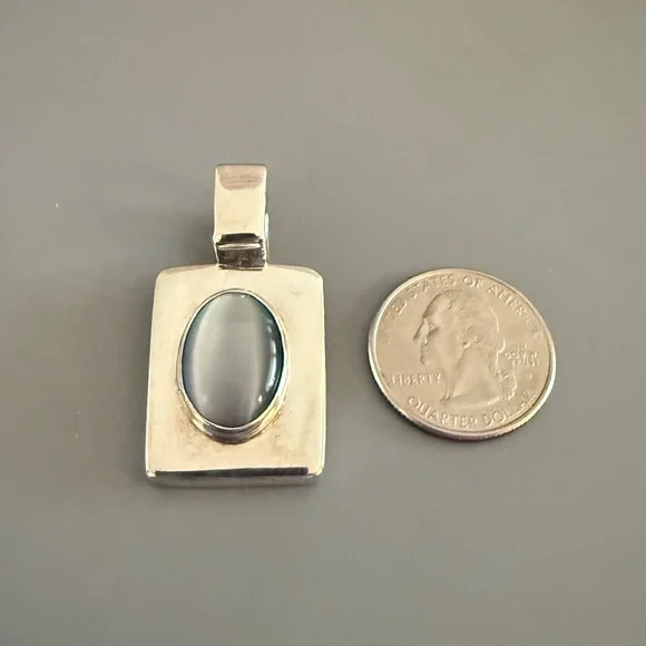 Mexico Blue Cats Eye Sterling Silver Pendant
18 Grams - Picture 4 of 5